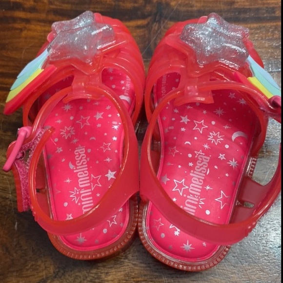Mini Melissa Possession II Infant Star Rainbow Glitter Sandals - Picture 5 of 11